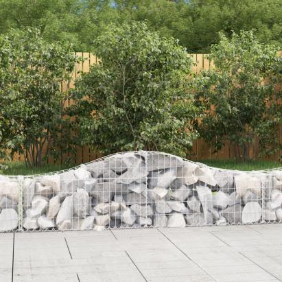 Coș gabion arcuit, 200x30x40/60 cm, fier galvanizat GartenMobel Dekor