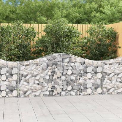 Coș gabion arcuit 200x30x80/100 cm fier galvanizat GartenMobel Dekor