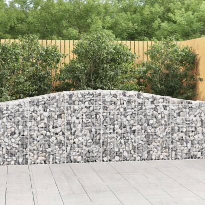 Coș gabion arcuit 400x30x80/100 cm fier galvanizat GartenMobel Dekor