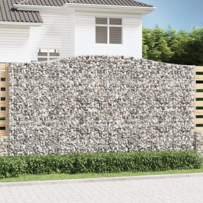 Coș gabion arcuit 400x50x220/240 cm fier galvanizat GartenMobel Dekor