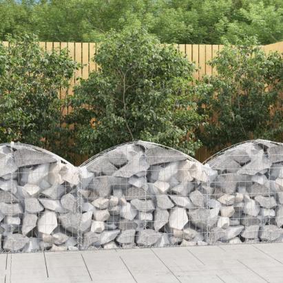Coș gabion arcuit, 100x30x60/80 cm, fier galvanizat GartenMobel Dekor