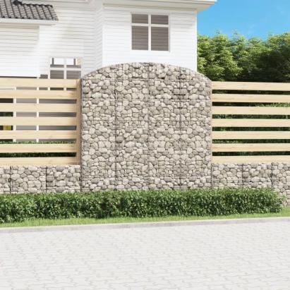 Coș gabion arcuit 200x30x200/220 cm fier galvanizat GartenMobel Dekor
