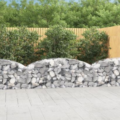 Coș gabion arcuit 200x50x60/80 cm fier galvanizat GartenMobel Dekor