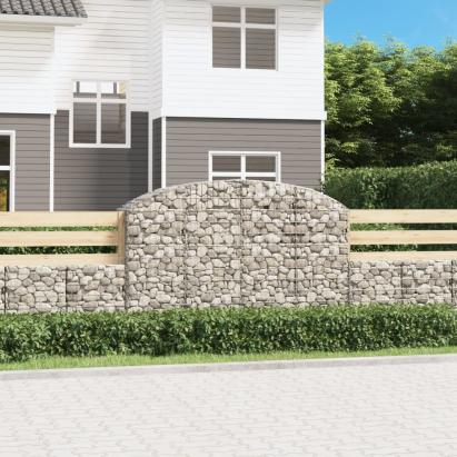 Coș gabion arcuit 200x50x120/140 cm fier galvanizat GartenMobel Dekor