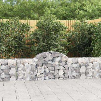 Coș gabion arcuit 200x30x60/80 cm fier galvanizat GartenMobel Dekor