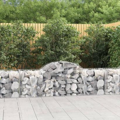 Coș gabion arcuit 200x50x60/80 cm fier galvanizat GartenMobel Dekor