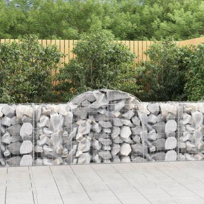 Coș gabion arcuit 200x50x80/100 cm fier galvanizat GartenMobel Dekor