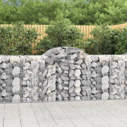 Coș gabion arcuit 200x50x100/120 cm fier galvanizat GartenMobel Dekor