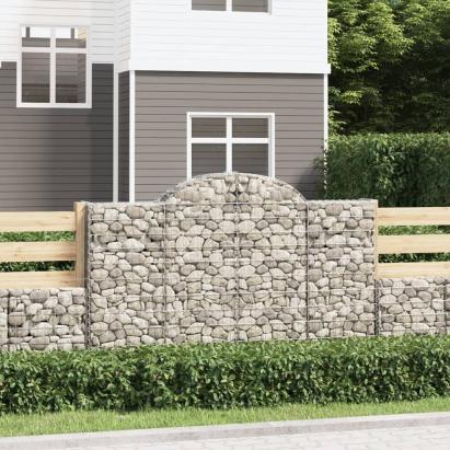 Coș gabion arcuit 200x50x120/140 cm fier galvanizat GartenMobel Dekor