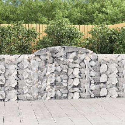 Coș gabion arcuit, 300x30x100/120 cm, fier galvanizat GartenMobel Dekor