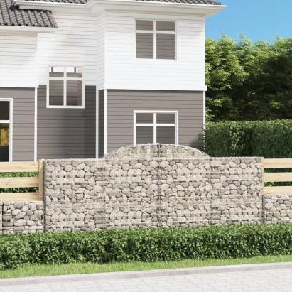 Coș gabion arcuit, 300x30x120/140 cm fier galvanizat GartenMobel Dekor