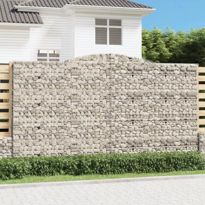Coș gabion arcuit 400x30x220/240 cm fier galvanizat GartenMobel Dekor