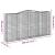 Coș gabion arcuit 400x50x200/220 cm fier galvanizat GartenMobel Dekor