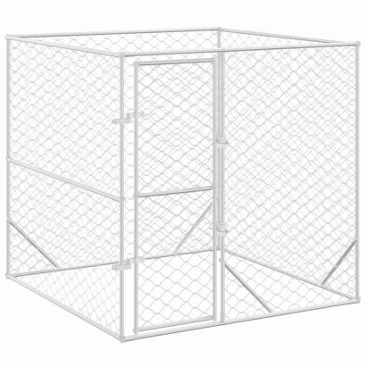 Padoc de exterior pentru câini argintiu 2x2x2 m oțel galvanizat GartenMobel Dekor