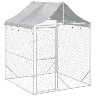 Padoc de exterior cu acoperiș argintiu 2x2x2,5m oțel galvanizat GartenMobel Dekor