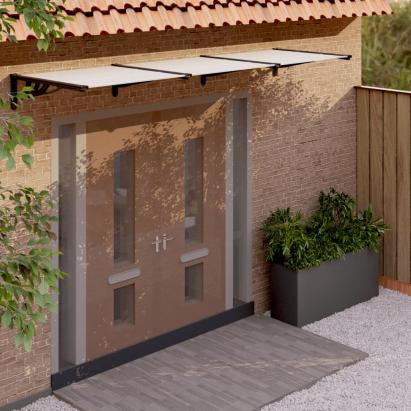 Copertină de ușă, negru și transparent 297,5x90 cm policarbonat GartenMobel Dekor