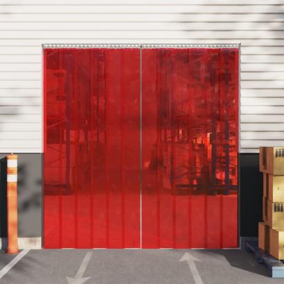 Perdea pentru ușă, roșu, 300 mmx2,6 mm 10 m, PVC GartenMobel Dekor