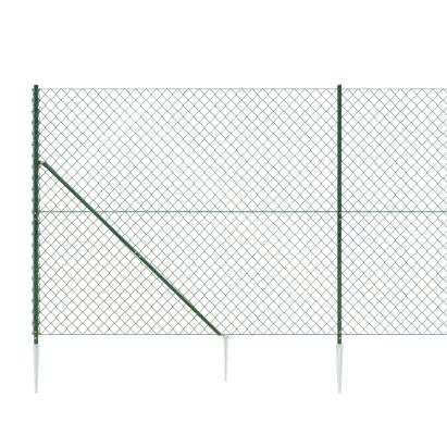 Gard plasă de sârmă cu țăruși de fixare, verde, 1,6x25 m GartenMobel Dekor