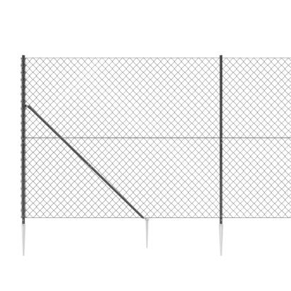 Gard plasă de sârmă cu țăruși de fixare, antracit, 1,6x25 m GartenMobel Dekor