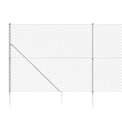 Gard plasă de sârmă cu țăruși de fixare, argintiu, 2x10 m GartenMobel Dekor