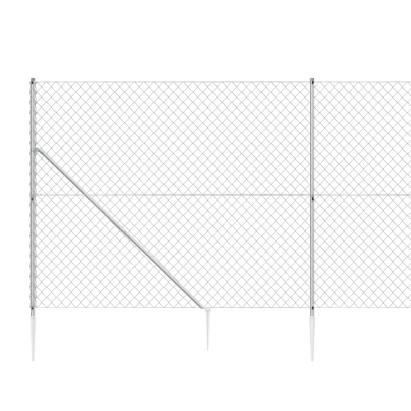 Gard plasă de sârmă cu țăruși de fixare, argintiu, 1,4x25 m GartenMobel Dekor
