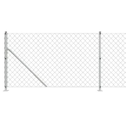 Gard plasă de sârmă cu bordură, argintiu, 0,8x25 m GartenMobel Dekor