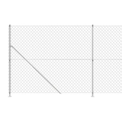 Gard plasă de sârmă cu bordură, argintiu, 1,6x25 m GartenMobel Dekor