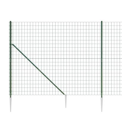 Gard plasă de sârmă cu țăruși de fixare, verde, 2x10 m GartenMobel Dekor