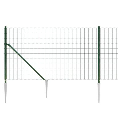 Gard plasă de sârmă cu țăruși de fixare, verde, 1,1x25 m GartenMobel Dekor