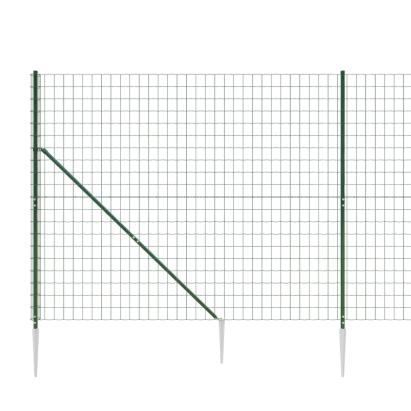 Gard plasă de sârmă cu țăruși de fixare, verde, 1,6x25 m GartenMobel Dekor