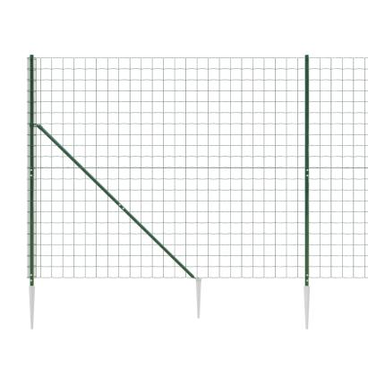 Gard plasă de sârmă cu țăruși de fixare, verde, 1,4x25 m GartenMobel Dekor