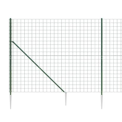 Gard plasă de sârmă cu țăruși de fixare, verde, 2,2x25 m GartenMobel Dekor