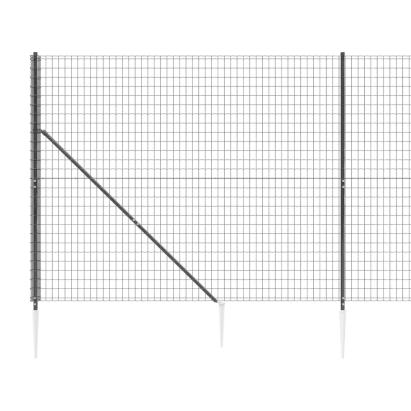 Gard plasă de sârmă cu țăruși de fixare, antracit, 1,8x10 m GartenMobel Dekor
