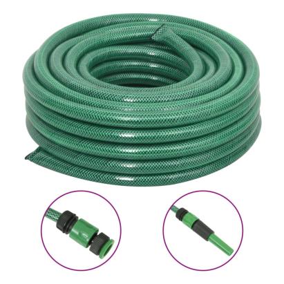 Furtun de grădină cu set de racorduri, verde, 0,9", 20 m, PVC GartenMobel Dekor