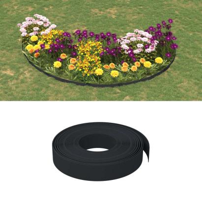 Bordură de grădină, negru, 10 m 10 cm, polietilenă GartenMobel Dekor
