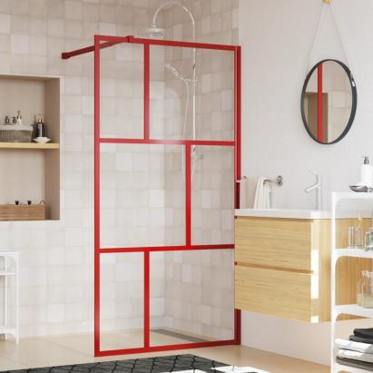 Paravan duș walk-in, roșu, 100x195 cm, sticlă ESG transparentă GartenMobel Dekor