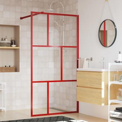 Paravan de duș walk-in roșu 115x195 cm sticlă ESG transparentă GartenMobel Dekor