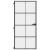 Ușă de interior negru 93x201,5 cm sticlă securiz./aluminiu slim GartenMobel Dekor
