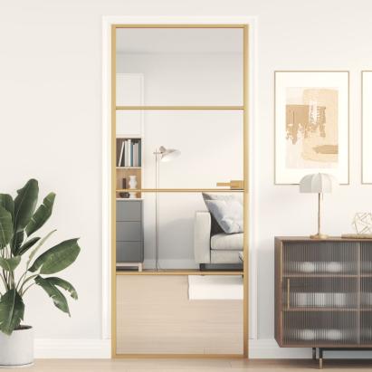 Ușă de interior Slim auriu 83x201,5cm sticlă temperată/aluminiu GartenMobel Dekor
