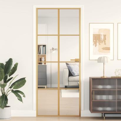 Ușă de interior Slim auriu 83x201,5cm sticlă temperată/aluminiu GartenMobel Dekor