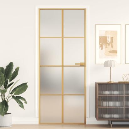 Ușă de interior Slim auriu 83x201,5cm sticlă temperată/aluminiu GartenMobel Dekor