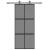 Ușă glisantă, negru, 90x205 cm, sticlă securizată și aluminiu GartenMobel Dekor