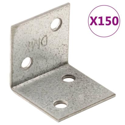 Suporturi unghiulare 150 buc. 2 mm 30x25x30 mm oțel galvanizat GartenMobel Dekor