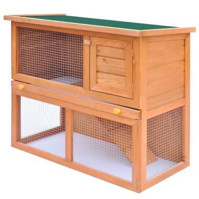 Cușcă de exterior iepuri cușcă adăpost animale mici, 1 ușă, lemn    GartenMobel Dekor