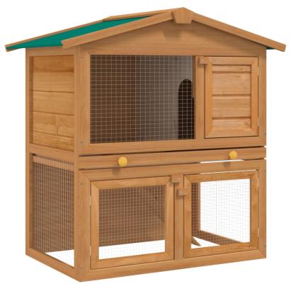 Cușcă de exterior iepuri cușcă adăpost animale mici 3 uși lemn  GartenMobel Dekor