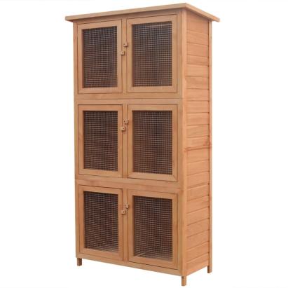 Cușcă pentru iepuri și alte animale, 6 camere, lemn   GartenMobel Dekor