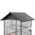 Colivie de păsări cu acoperiș, negru, 66 x 66 x 155 cm, oțel GartenMobel Dekor