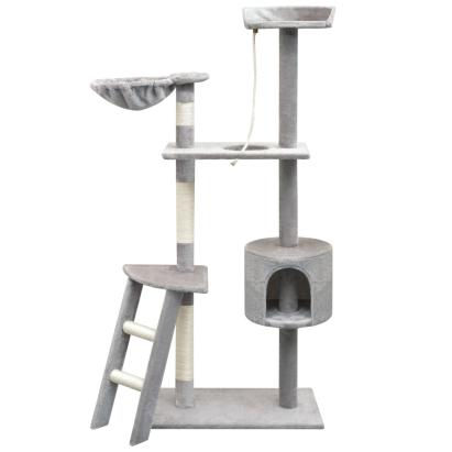 Ansamblu pisici, stâlpi cu funie de sisal, 150 cm, gri GartenMobel Dekor