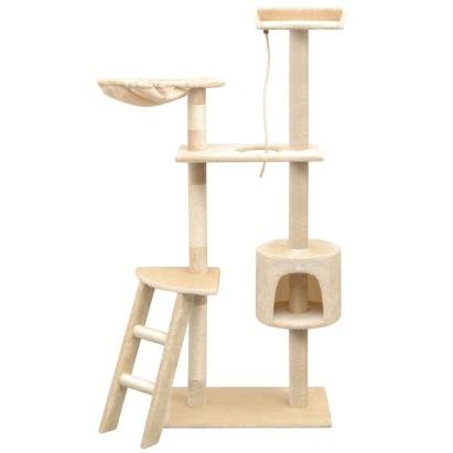 Ansamblu pentru pisici, stâlpi cu funie de sisal, 150 cm, bej GartenMobel Dekor