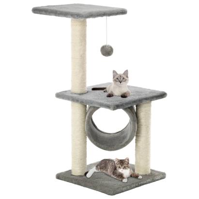 Ansamblu pentru pisici cu stâlpi din funie de sisal, gri, 65 cm GartenMobel Dekor